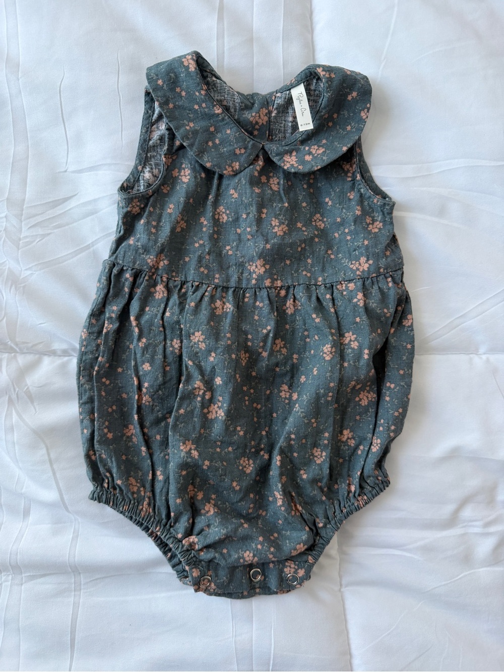 Rylee + Cru Porter Ditsy Floral Romper Baby Girl 6-12 months Linen